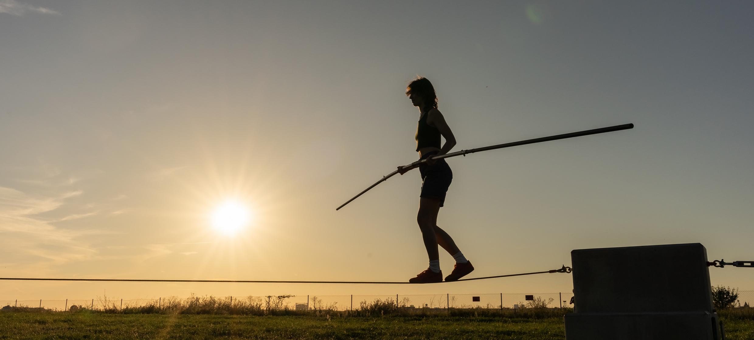 Highwire Team-Balance auf dem Tempelhofer Feld in Coraggio 1