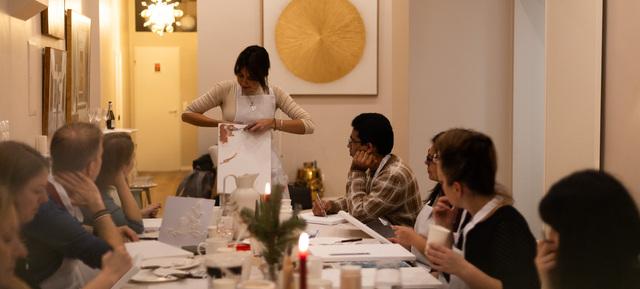 Sip&Paint im PaintNow: 3D-Strukturpaste in PaintNow / Berlin 7